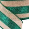 RG Ribbon 2.5" Farmhouse Glam Glitter Stripe with Wired Edges (Emerald Green, Natural, 10 Yards) - For Bows, Wreaths, Crafts, and Decorations - Christmas, St. Patrick's Day